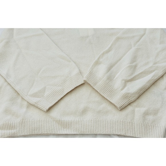 Toteme Sweater‎ Large Oversized Boxy Ivory Cashmere Blend Monogram Quiet Luxury - Picture 8 of 11